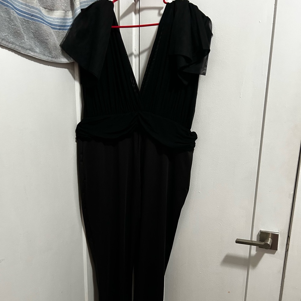 Fashion Nova Black Ruffled Jumpsuit